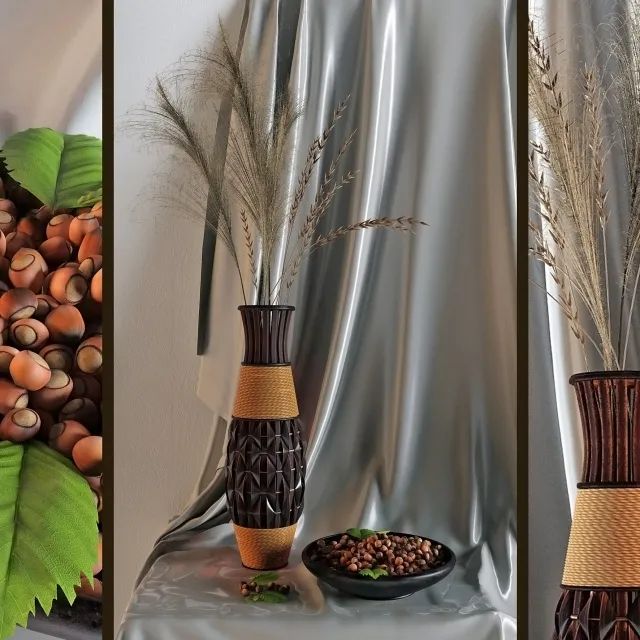 decoration - Decor with a vase and nuts 3D Model