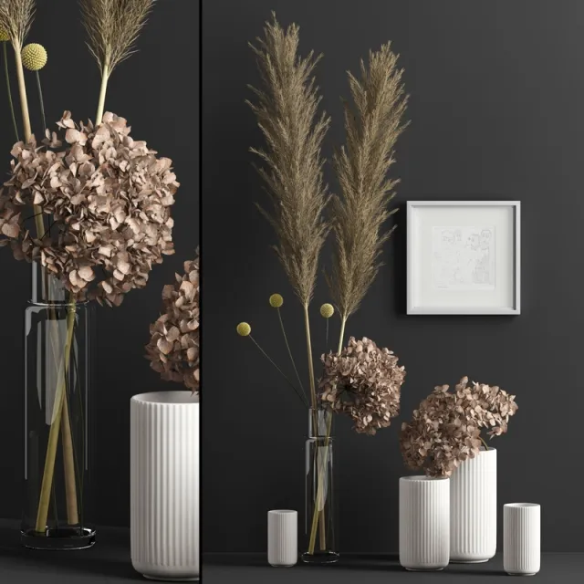 decoration - Decor with dry flowers 3D Model