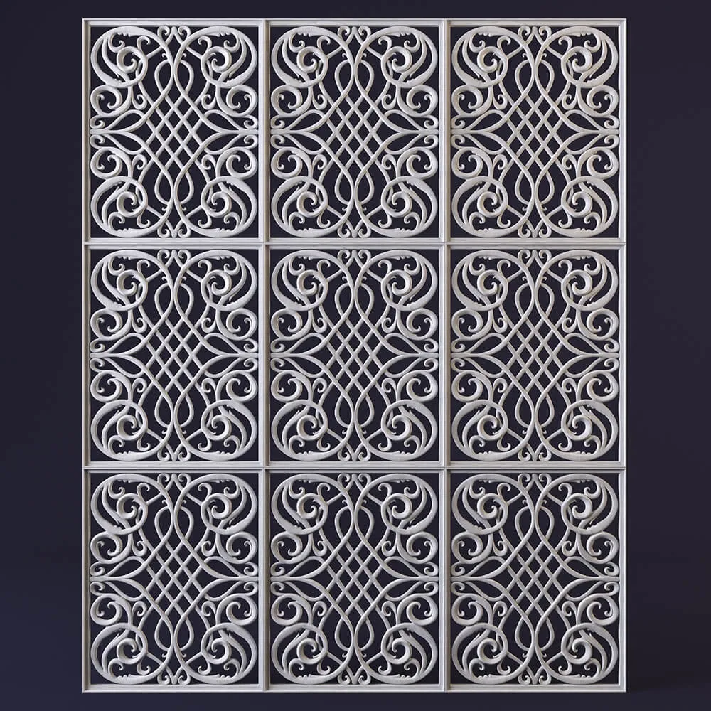 decoration - Decorative carved panel 3D Model