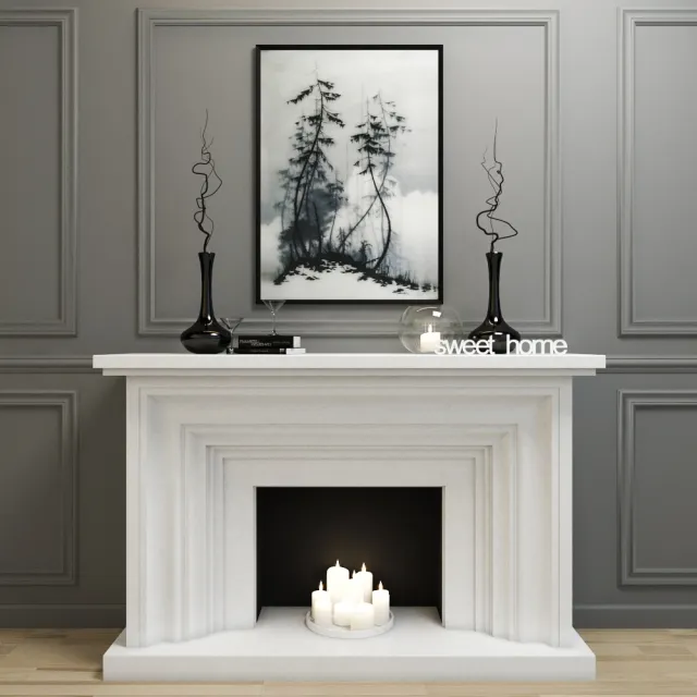 decoration - Decorative fireplace 1 3D Model