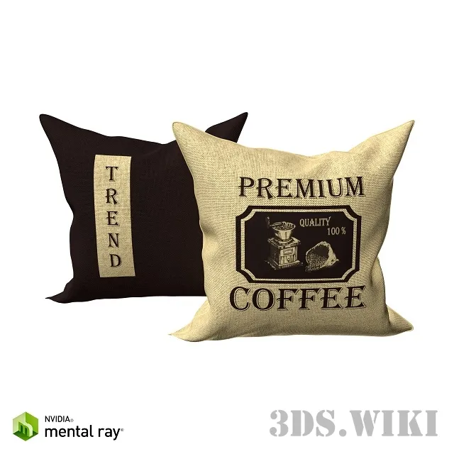 decoration - Decorative pillows with coffee print 3D Model