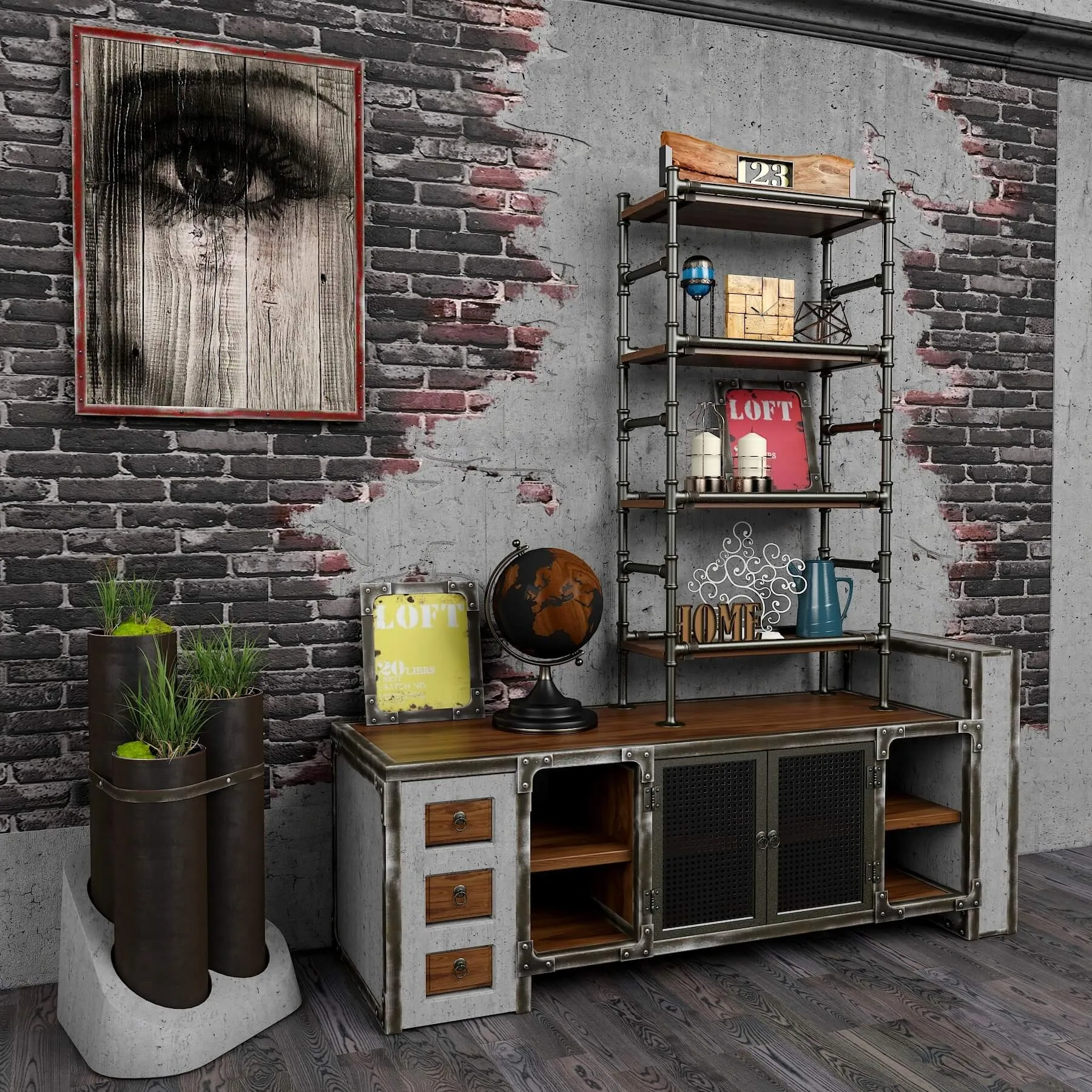 decoration - Decorative set loft 6 3D Model