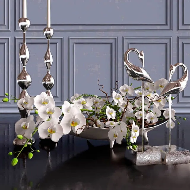 decoration - Decorative set. Orchid 1 3D Model