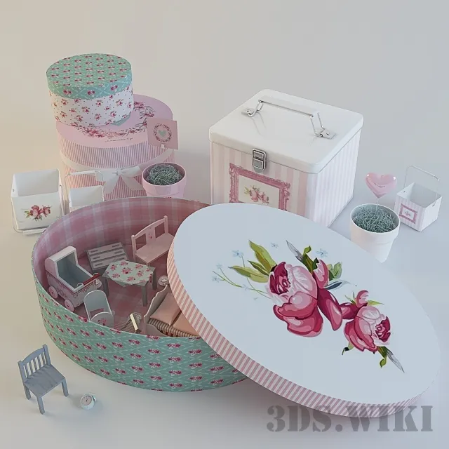 decoration - Decorative set - rabbit box 3D Model
