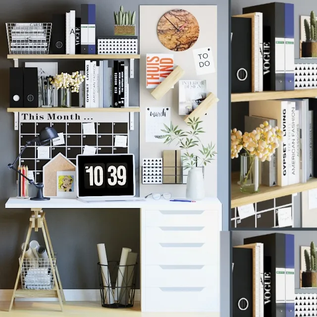 decoration - Decorative set wallpaper 3 3D Model