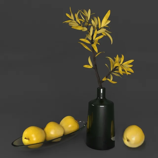 decoration - Decorative Set With Apples 3D Model