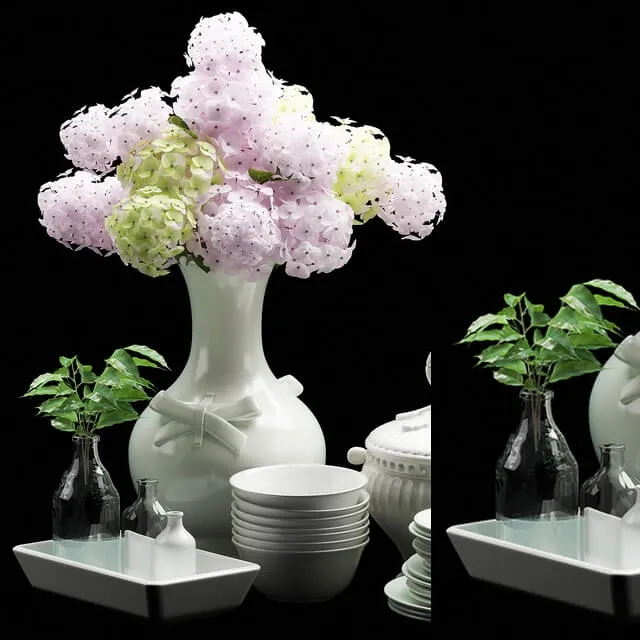 decoration - Decorative set with flowers 3D Model