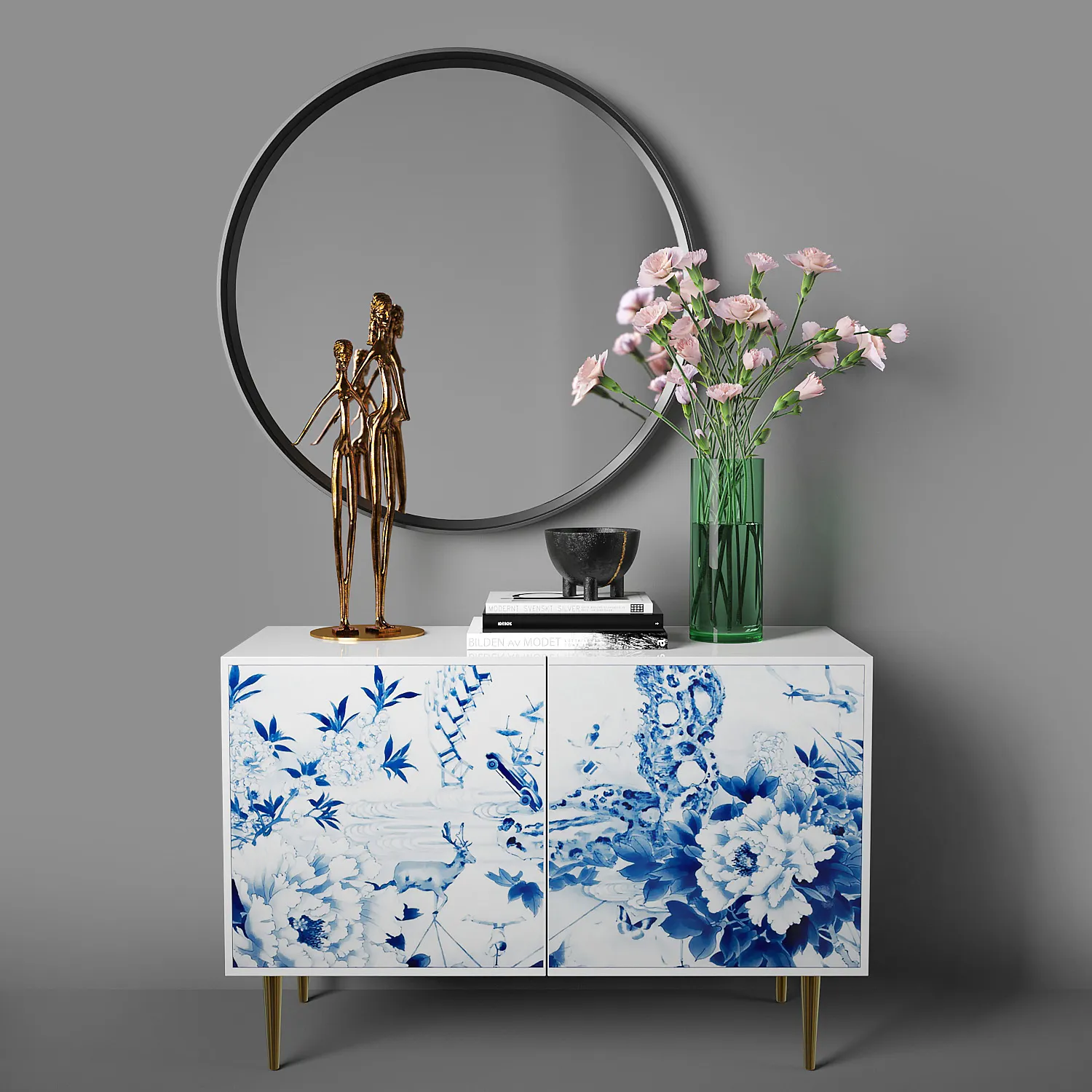 decoration - Decorative set with mirror. Scandinavian style 02 3D Model