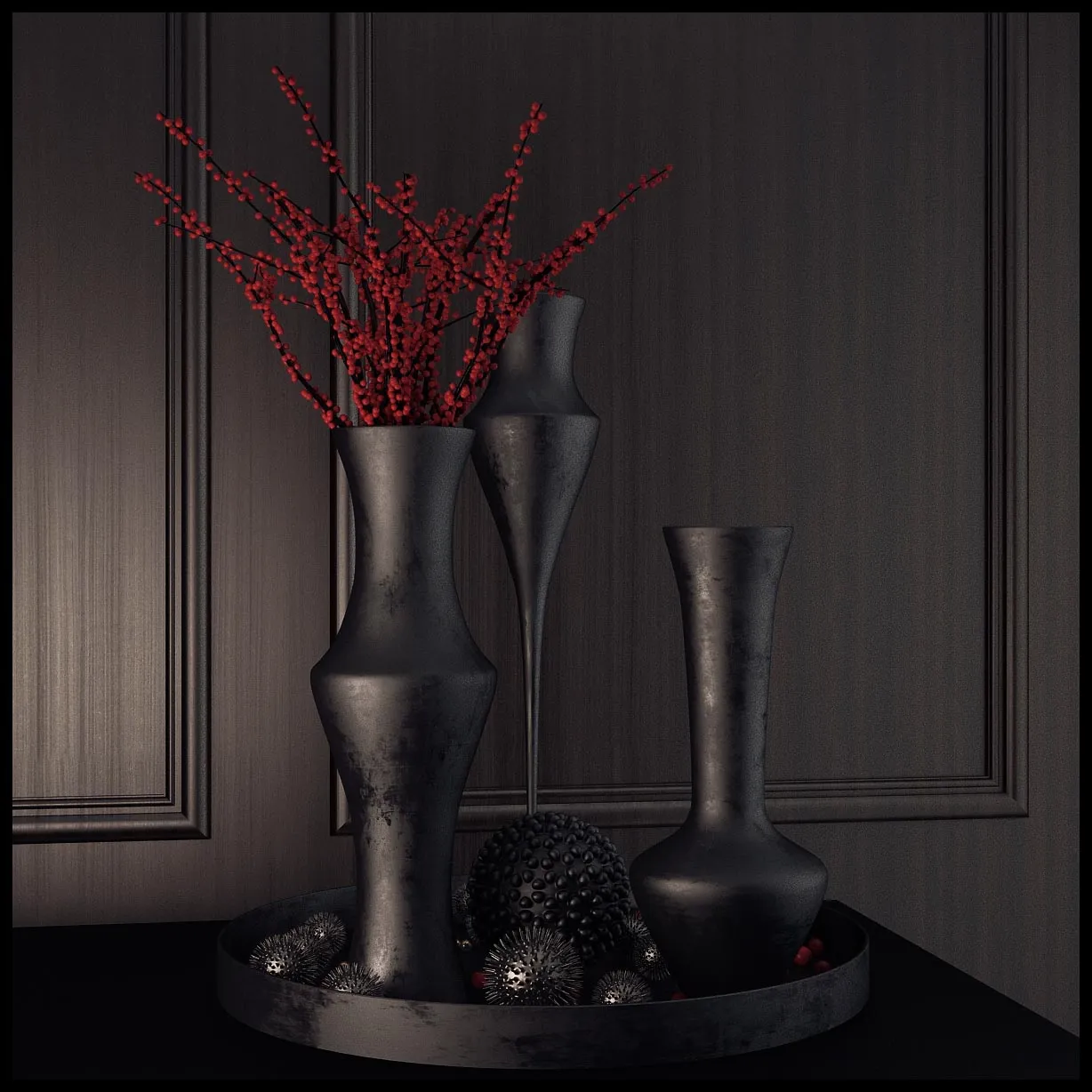 decoration - Decorative set with vase of flower 07 3D Model