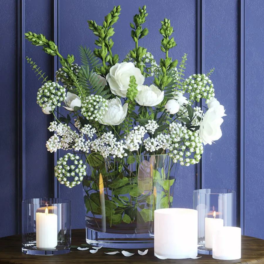 decoration - Decorative set with vase of flower 08 3D Model