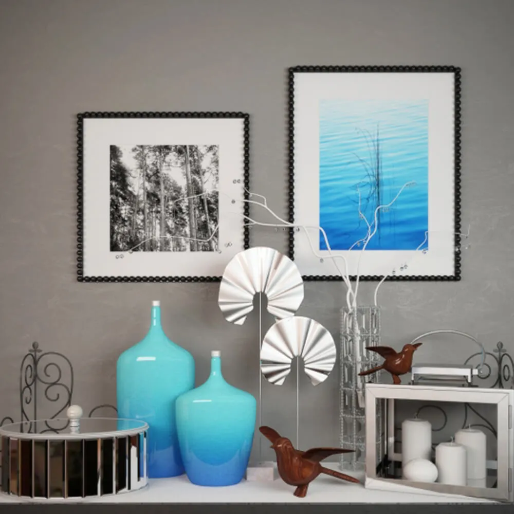 decoration - Decorative set with wooden birds 3D Model