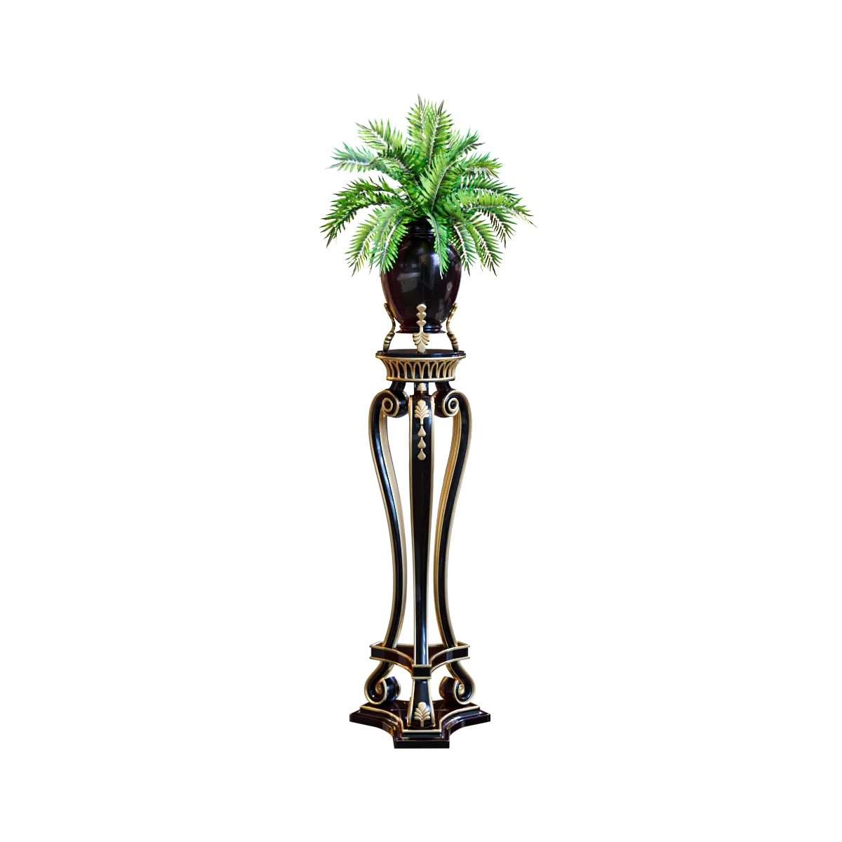 decoration - Decorative stand with plant 3D Model