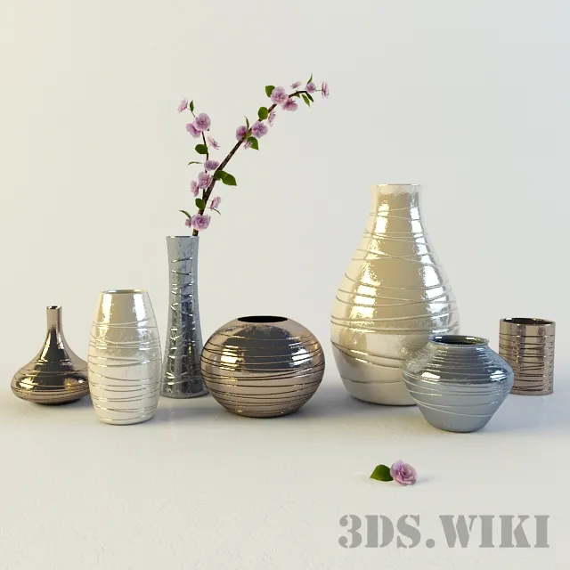 decoration - Decorative vases and flowers 3D Model