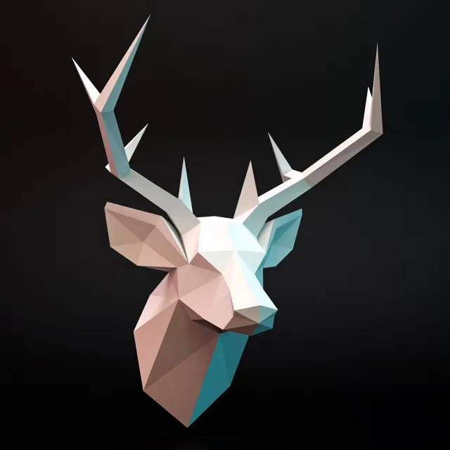 decoration - deer head lowpoly 3D Model