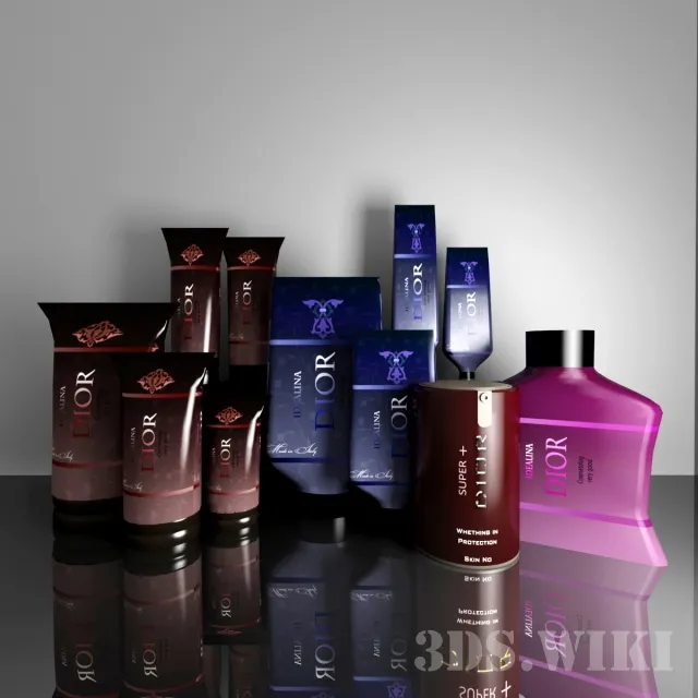 decoration - Dior Perfume Set 3D Model