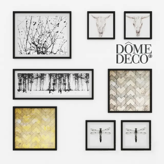 decoration - Dome deco set of paintings 3D Model