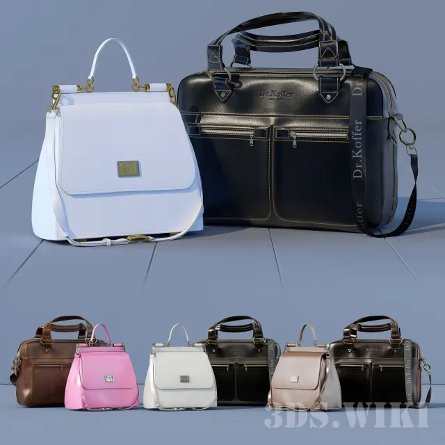 decoration - Dr.Koffer and Dolce&Gabbana bags 3D Model