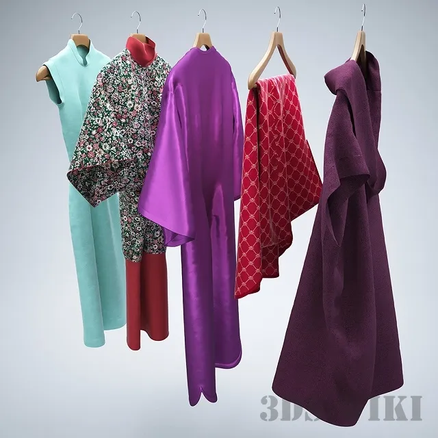 decoration - Dresses on hangers 3D Model
