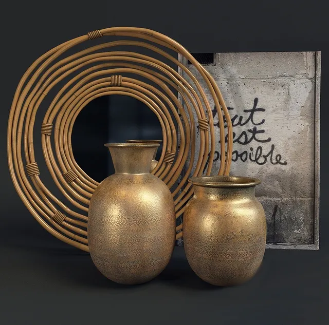 decoration - Dutchbone decorative set 3D Model