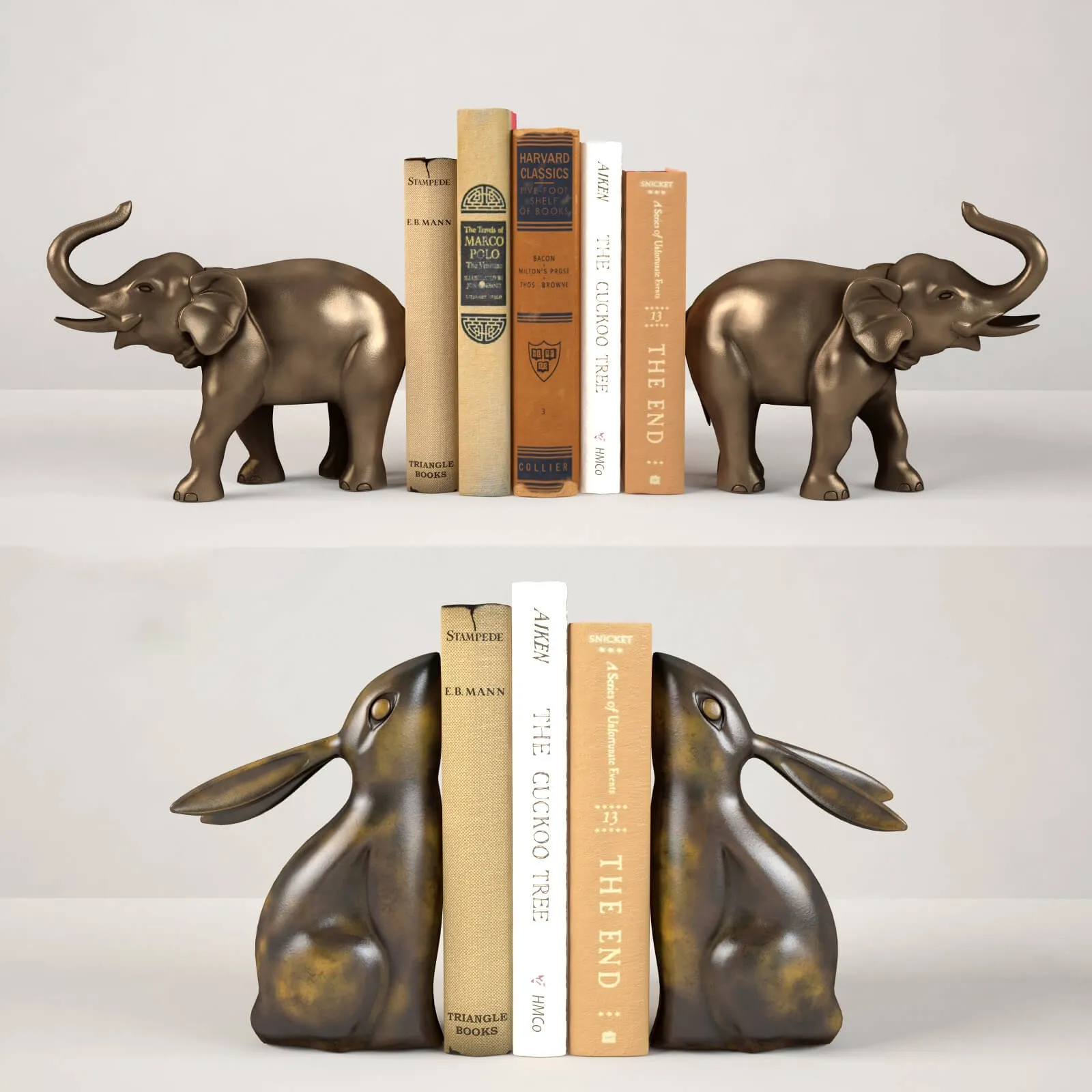 decoration - Elephant and Bunny Figurines 3D Model