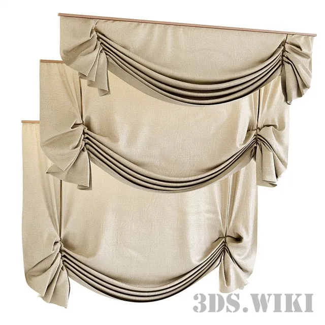 decoration - English curtains 3D Model