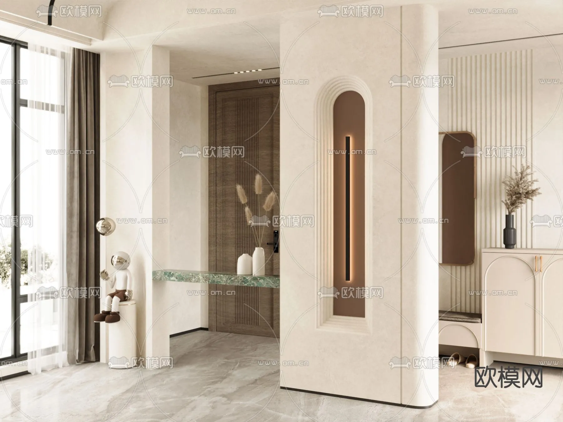 DECORATION - ENTRANCE - VRAY / CORONA - 3D MODEL - 1102