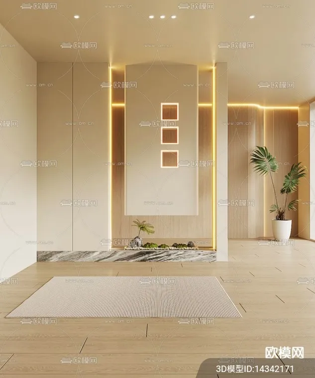 DECORATION - ENTRANCE - VRAY / CORONA - 3D MODEL - 1154