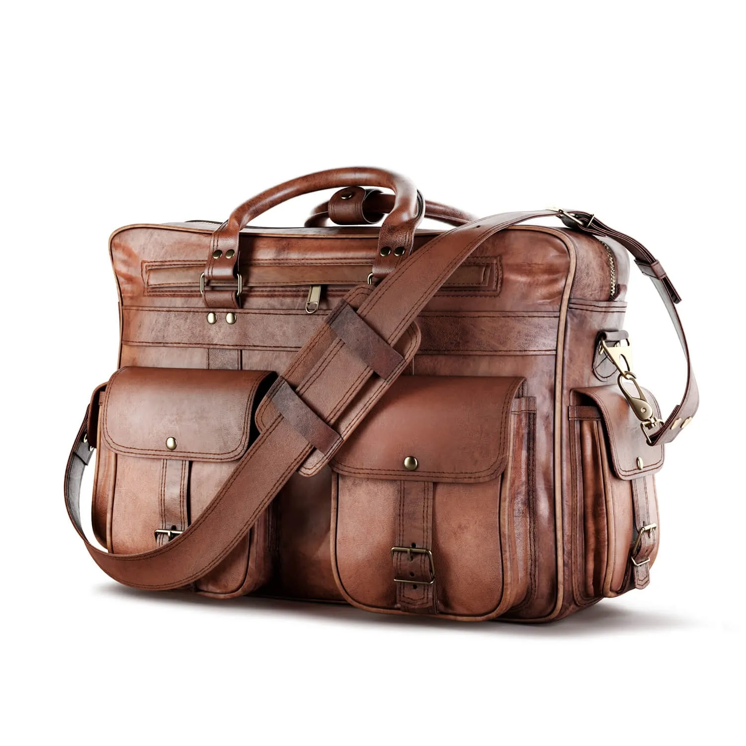 decoration - Everett Large Leather Pilot Briefcase bag 3D Model