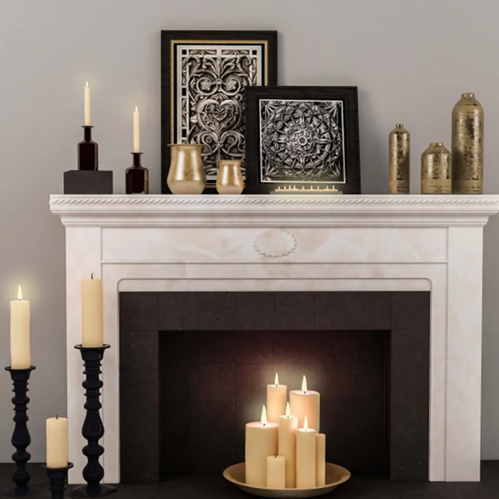 decoration - Fireplace decorative set 3D Model