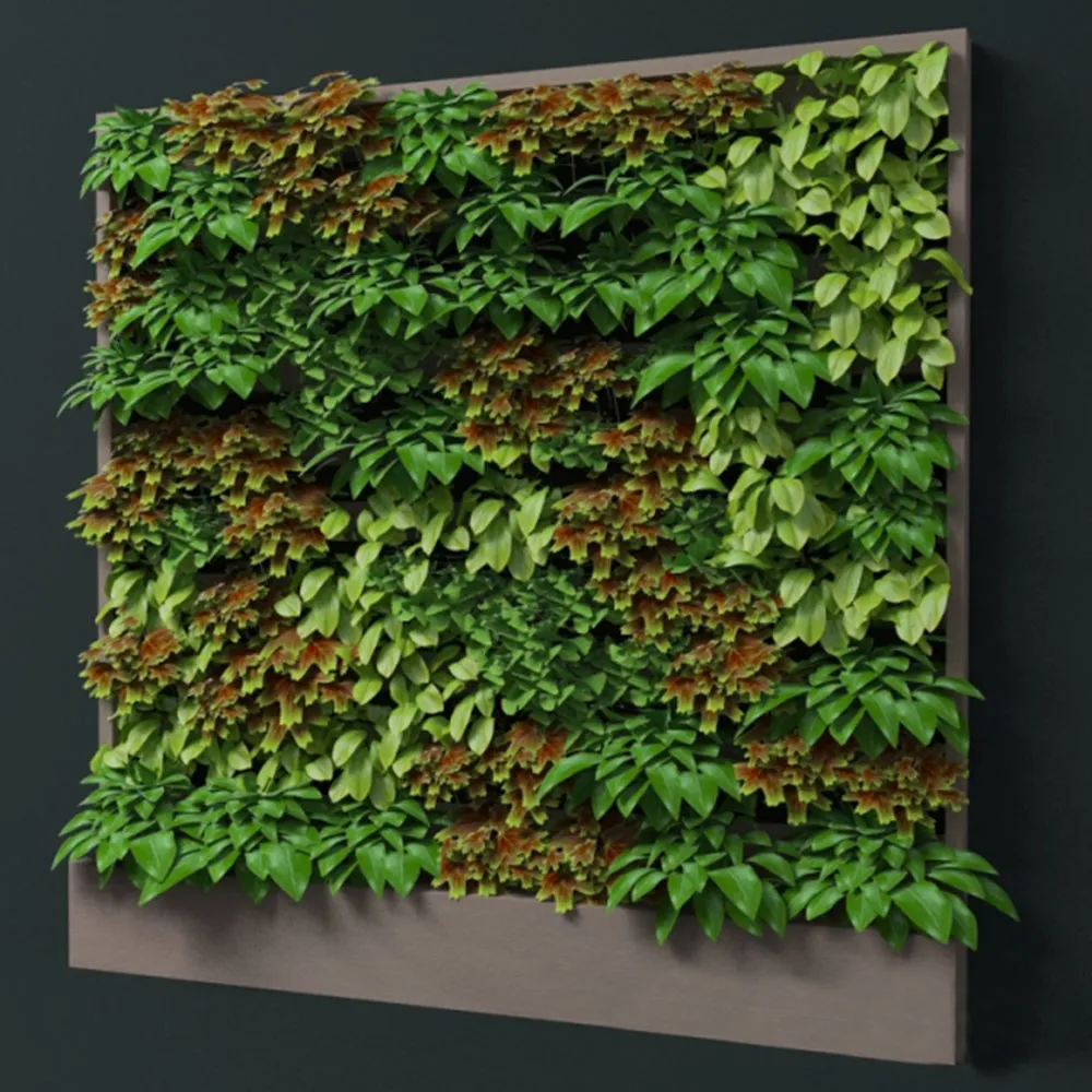 decoration - Fitostena with leaves 3D Model