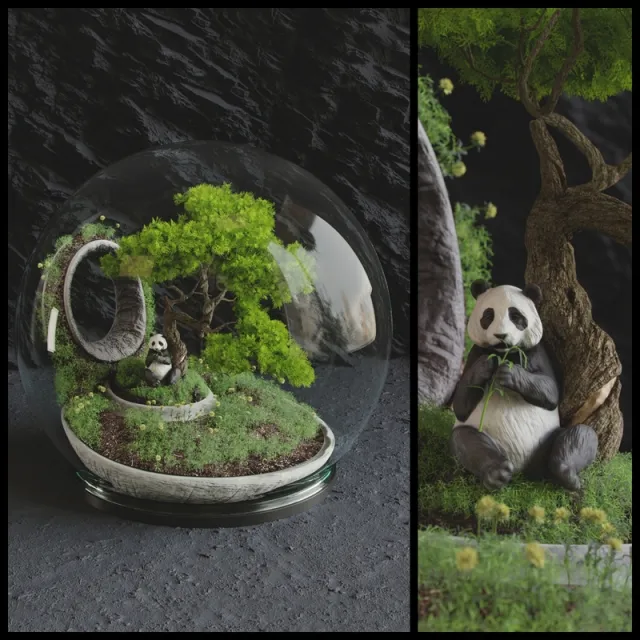 decoration - Florarium Bonsai 3D Model