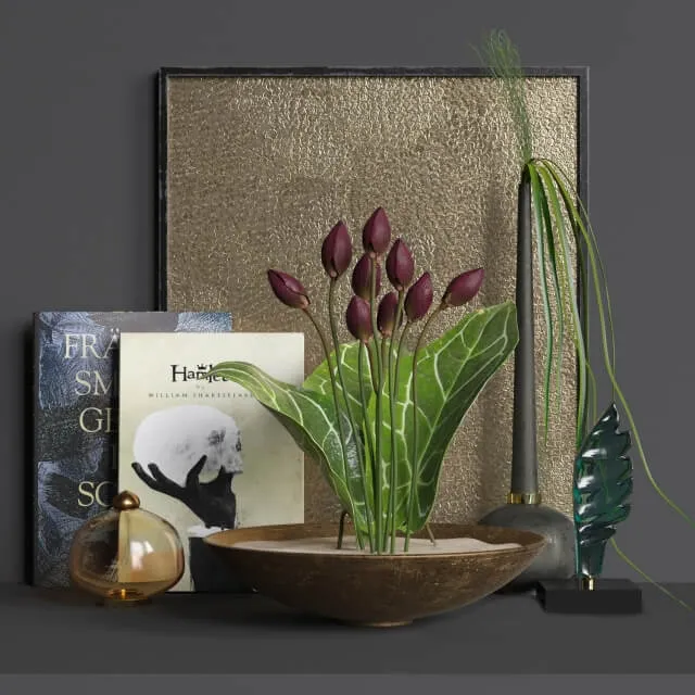 decoration - Flower tulips decor set 3D Model