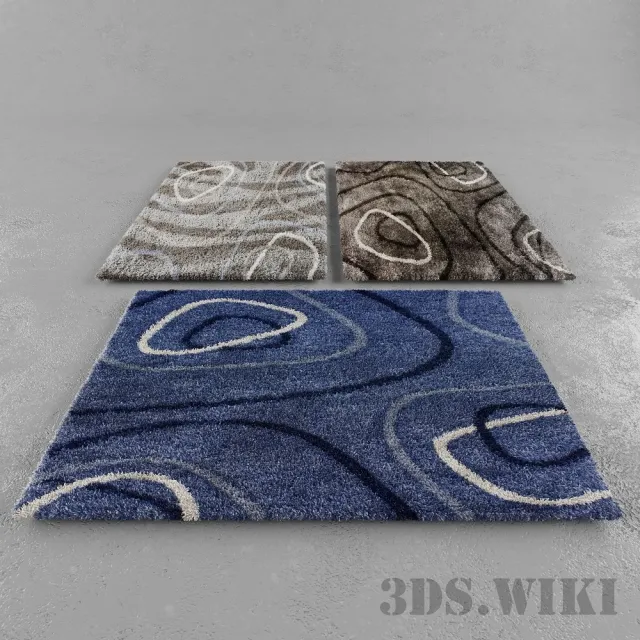 decoration - Fluffy soft designer rugs 3D Model