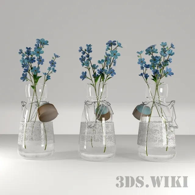 decoration - Forget-me-not flowers 3D Model