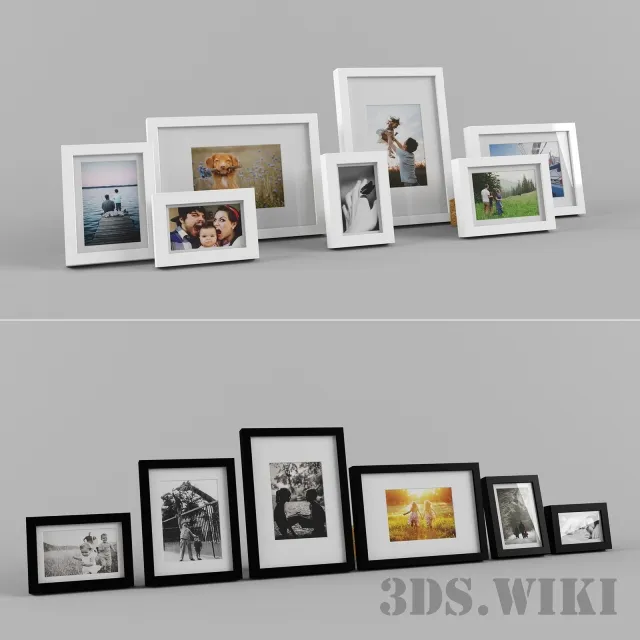 decoration - Frames and paintings by IKEA Ribba series 3D Model