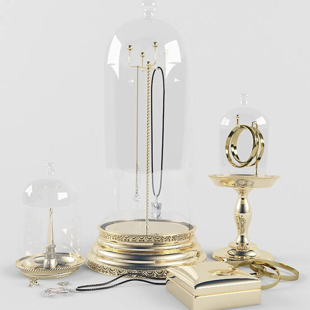 decoration - Glass flasks with jewelry 3D Model