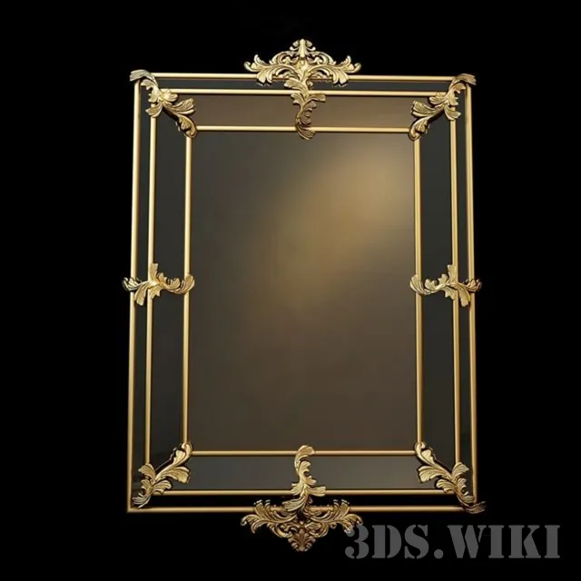 decoration - Golden mirror Camelia 3D Model