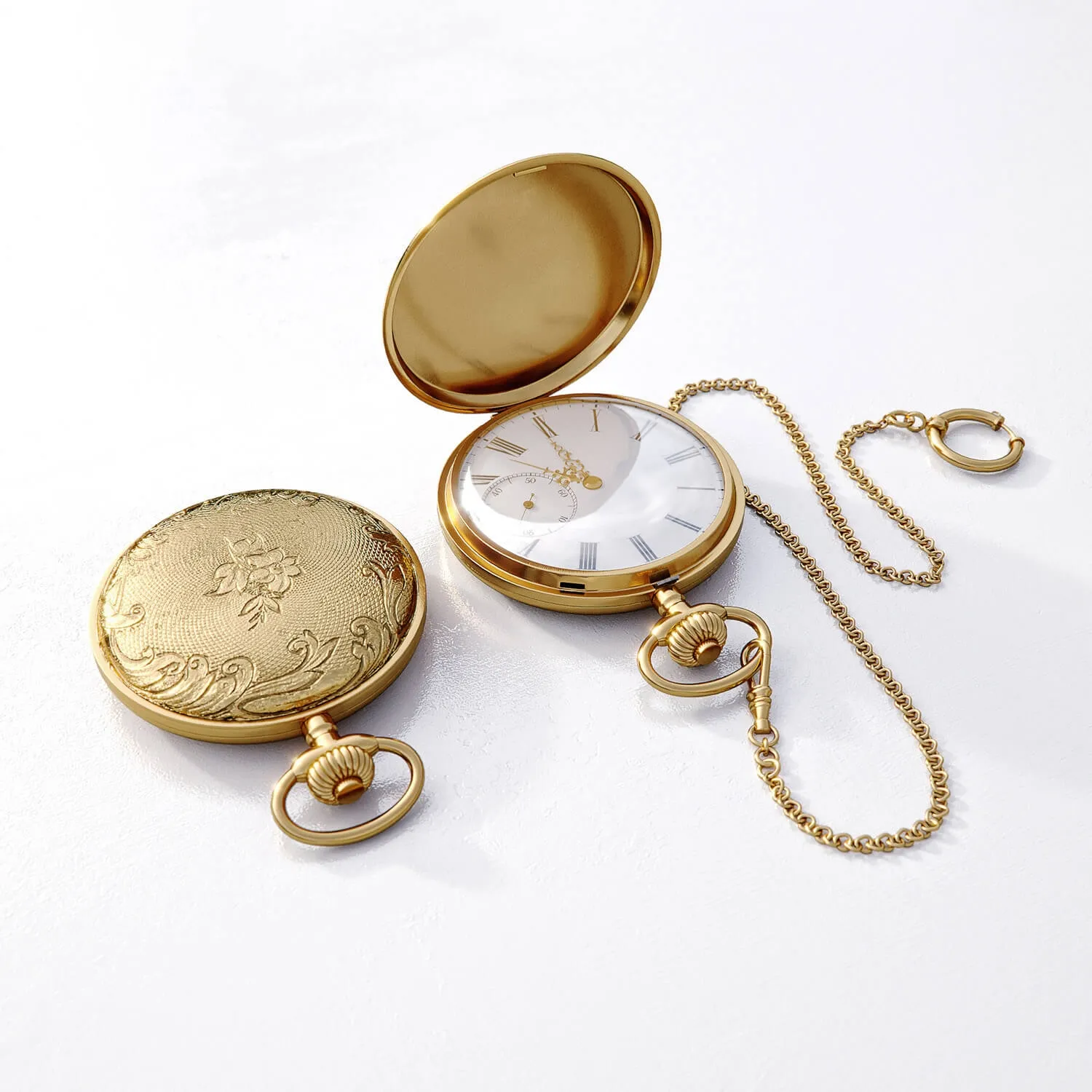 decoration - Golden pocket watch 3D Model