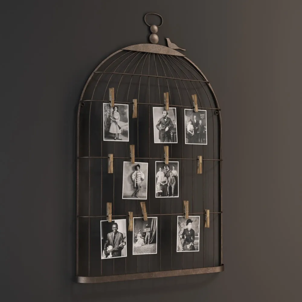 decoration - GRAMERCY HOME - metal bird cage and photo holder 15312 3D Model