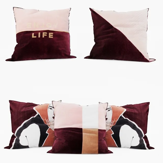 decoration - H and  M Home - Decorative Pillows set 1 3D Model
