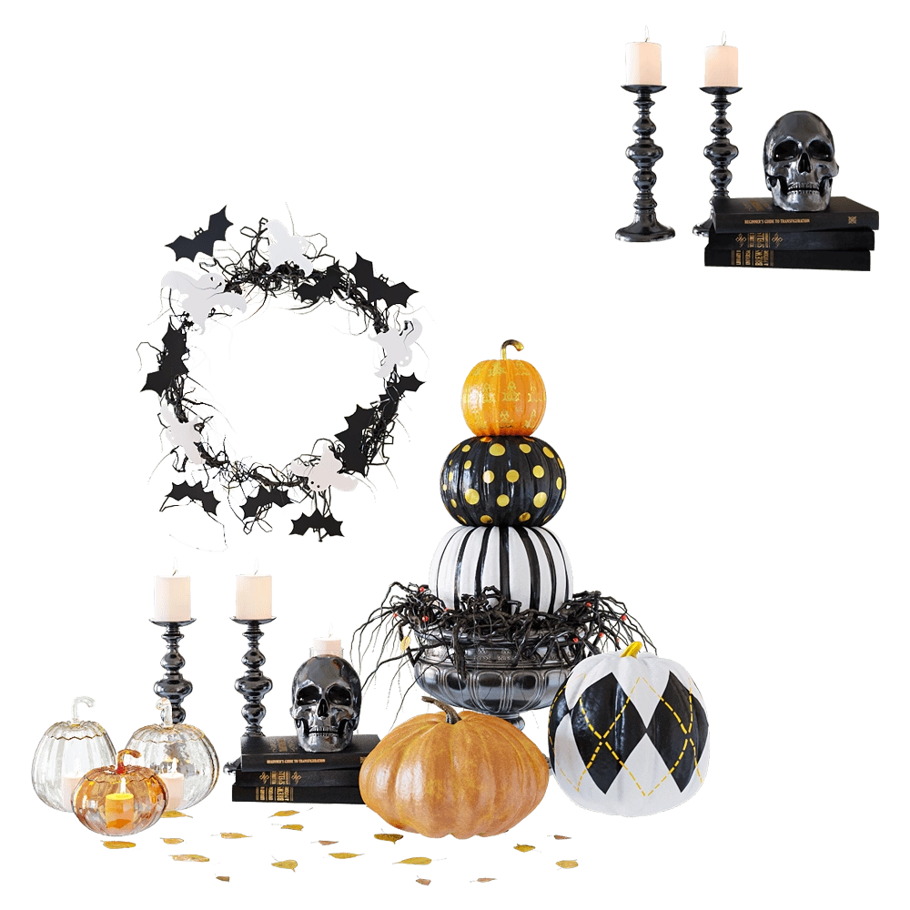 decoration - Halloween decor set 3D Model
