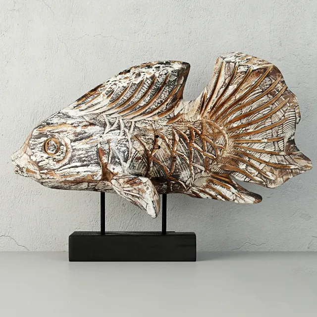 decoration - Hand-Carved Driftwood Fish 3D Model