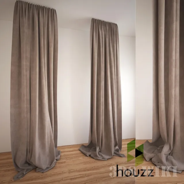 decoration - Houzz curtains 3D Model