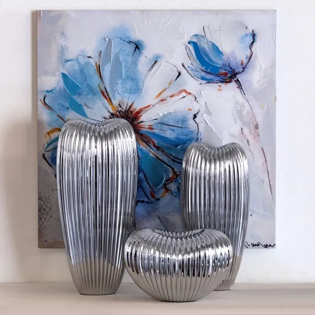 decoration - Howard Elliott Ribbed Ceramic Vase 3D Model