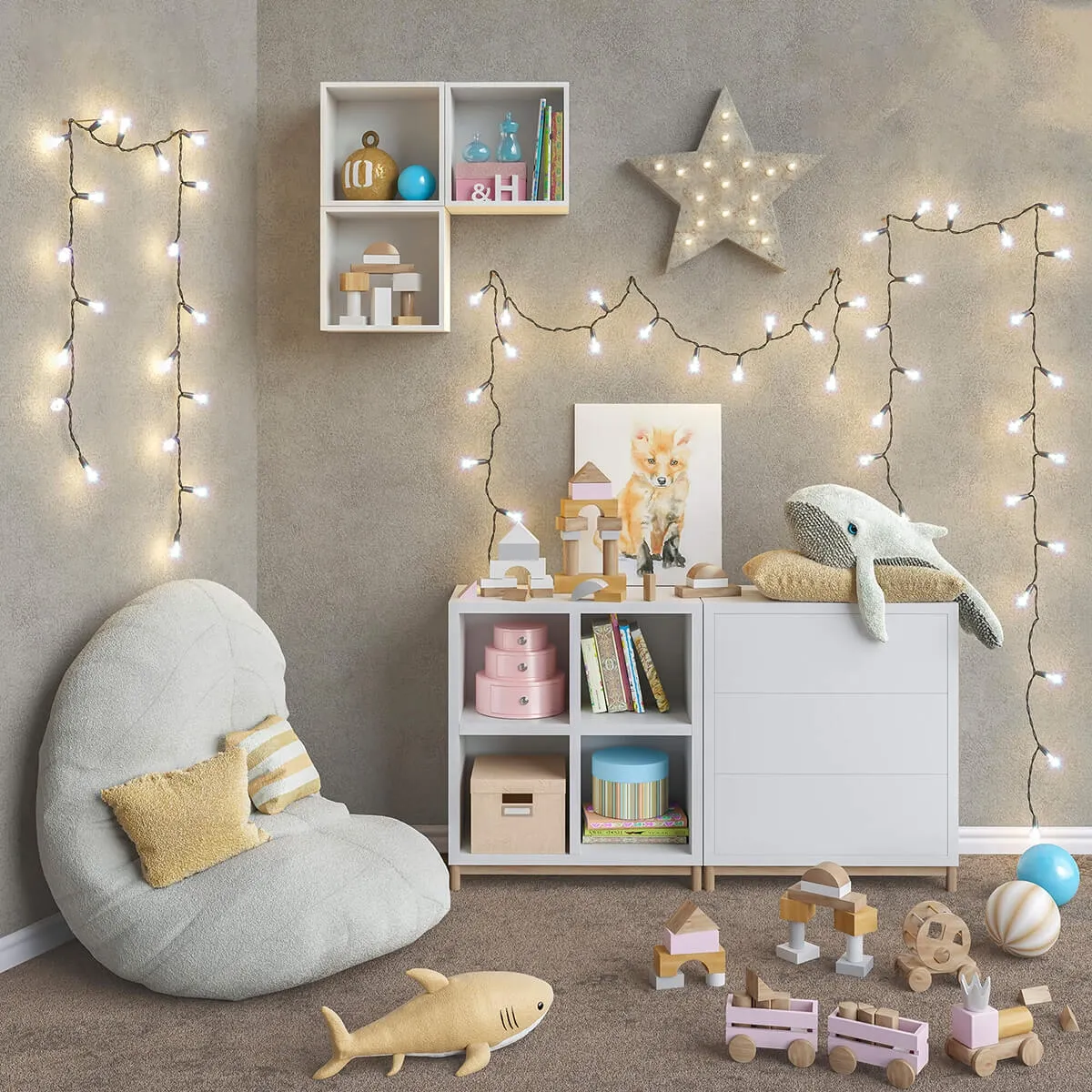 decoration - IKEA modular furniture accessories decor and toys set 6 3D Model