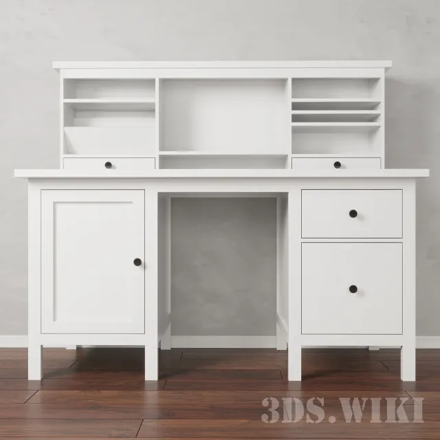 decoration - IKEA Table with additional module HEMNES (IKEA HEMNES) 3D Model