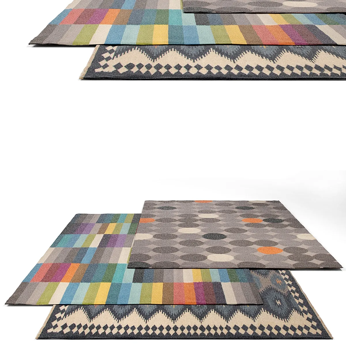 decoration - Jaipur Living FlatWeave rug set 2 3D Model