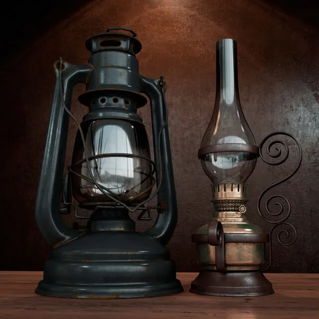 decoration - kerosene lamps 3D Model