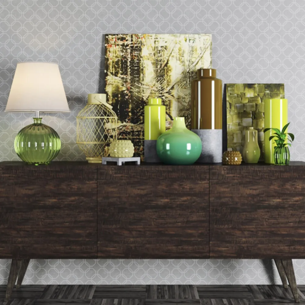 decoration - Lamp vases candlesticks plant pictures 3D Model