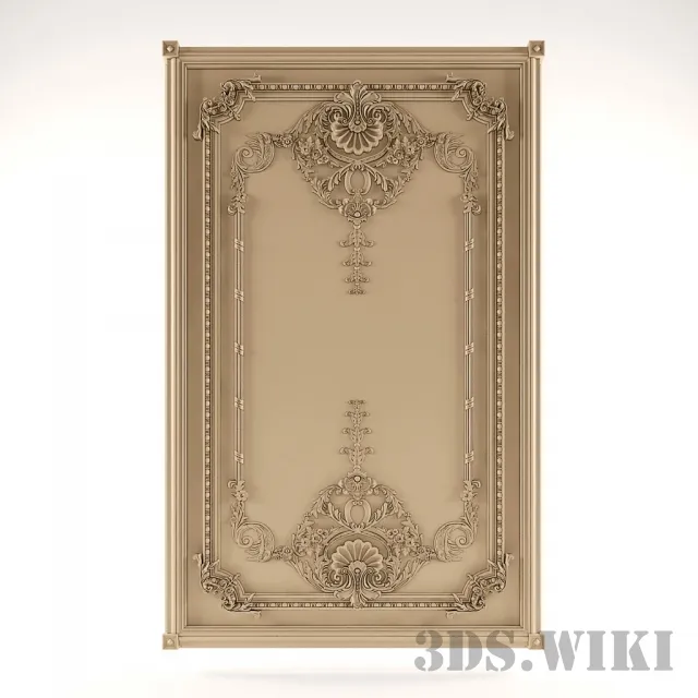 decoration - Large rectangular stucco pattern 3D Model